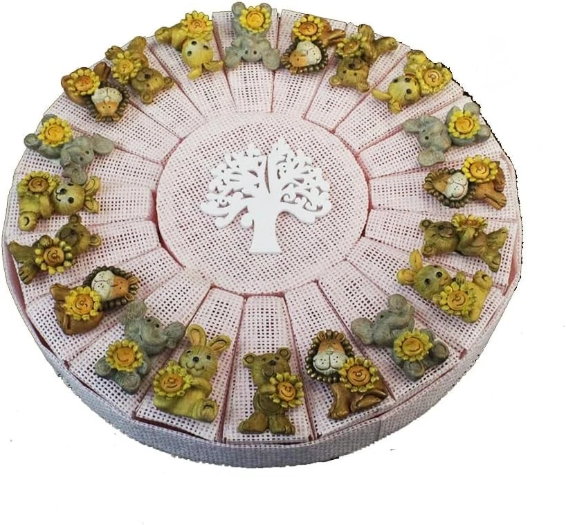 50 Scatoline Portaconfetti Per Comunione/Battesimo - Angelo In Carta Kraft, 5,5x4x4 Cm, Bomboniere Fai Da Te