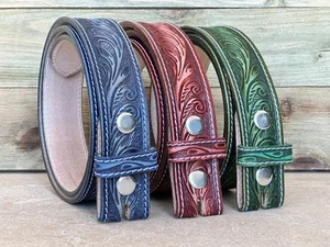 Handmade Genuine Western Belt Full Grain Leather Without Buckle