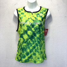 NWT Sugoi Evolution Tri Tank Womens Large Green Mesh Zip Pockets Cycling Biking