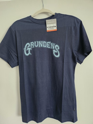 Grundens Men's Crest Short Sleeve Size Small Deep Water Blue *NEW*