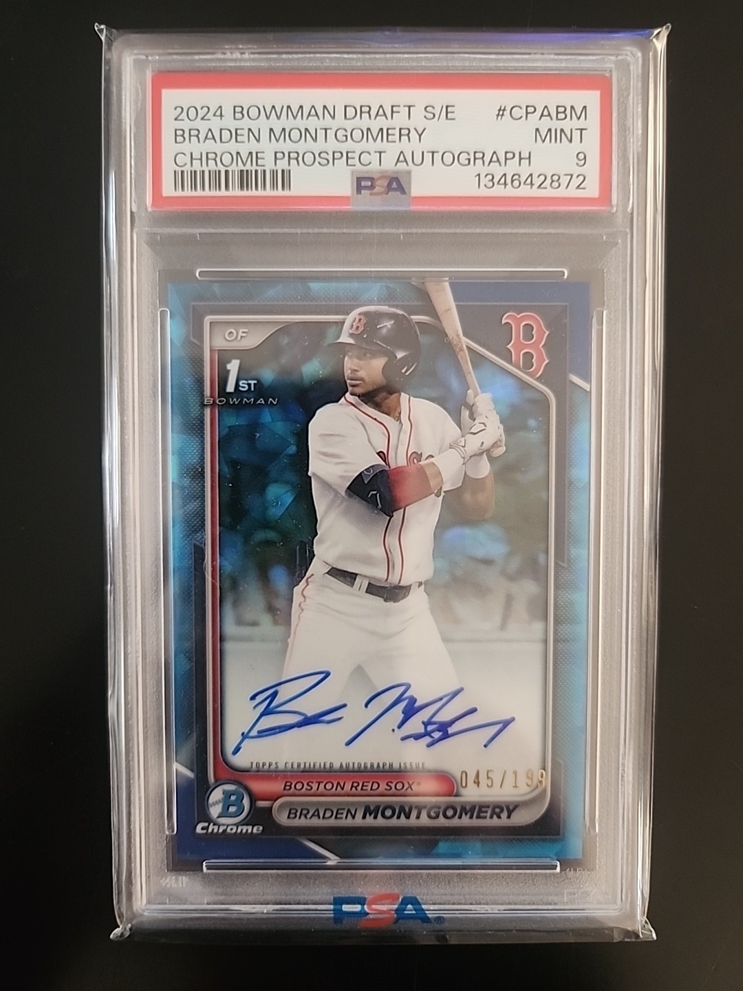 2024 Bowman Draft Sapphire Braden Montgomery Auto /199 PSA 9