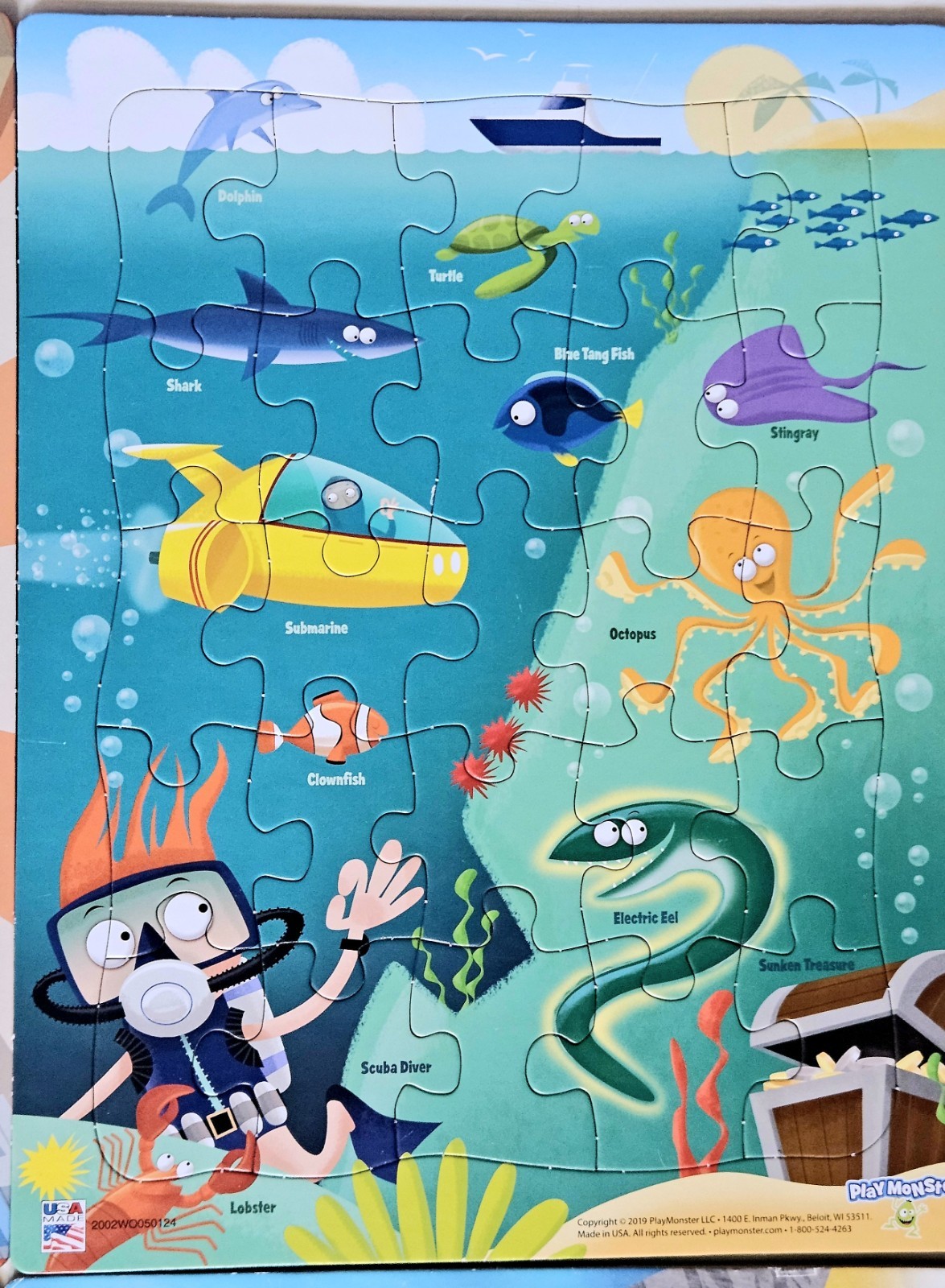 11 PlayMonster 25 Piece Learning Puzzles Ages 3+ MAPS FISH NUMBERS ABC ANIMALS