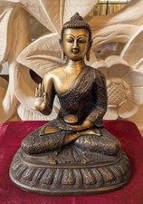 Orig. alte, sehr feine Shakyamuni Buddha Statue, Bronze Figur aus Nepal Tibet