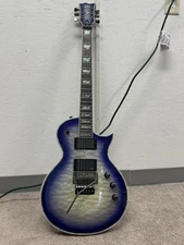 ESP LTD EC-1000 Floyd Rose Deluxe Blue Burst Quilt Top EMG Near Mint