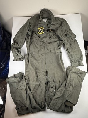 US Air Force Flight Suit CWU-27/P Sage Green One Piece Coveralls Mens 40L