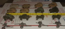 (I-6) 10 Roco WWII German Kubelwagons Plus Other Guns & Vehicles. 1:87. Painted