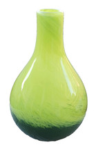 Vintage Murano Style Art Glass Green Ombre Decorative 10" H Floral Bud Vase