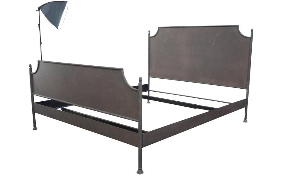 Restoration Hardware 19th Century Campaign Style Iron & Steel California King - Image 3 of 4