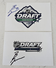 Brett Leason 2019 Anaheim Ducks Rookie Draft AUTO Signed 4x6 Lot of 2