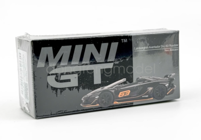 MINIGT 1:64 Black Aventador SVJ 63 Roadster Sports Diecast Metal