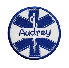 The Star of Life Personalize Custom Embroidered Name Tag Iron / Sew on Patch 3"
