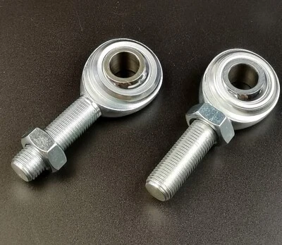 2 Heim Joint Rod Ends - 3/8-24 Male RH Thread With Jam Nuts For Racing & DIY