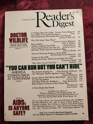 Readers Digest February 1986 Terrorism Rory C Foster John Kenneth Galbraith