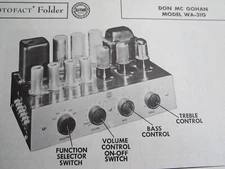 DON McGOHAN WA-310 AMP AMPLIFIER PHOTOFACT
