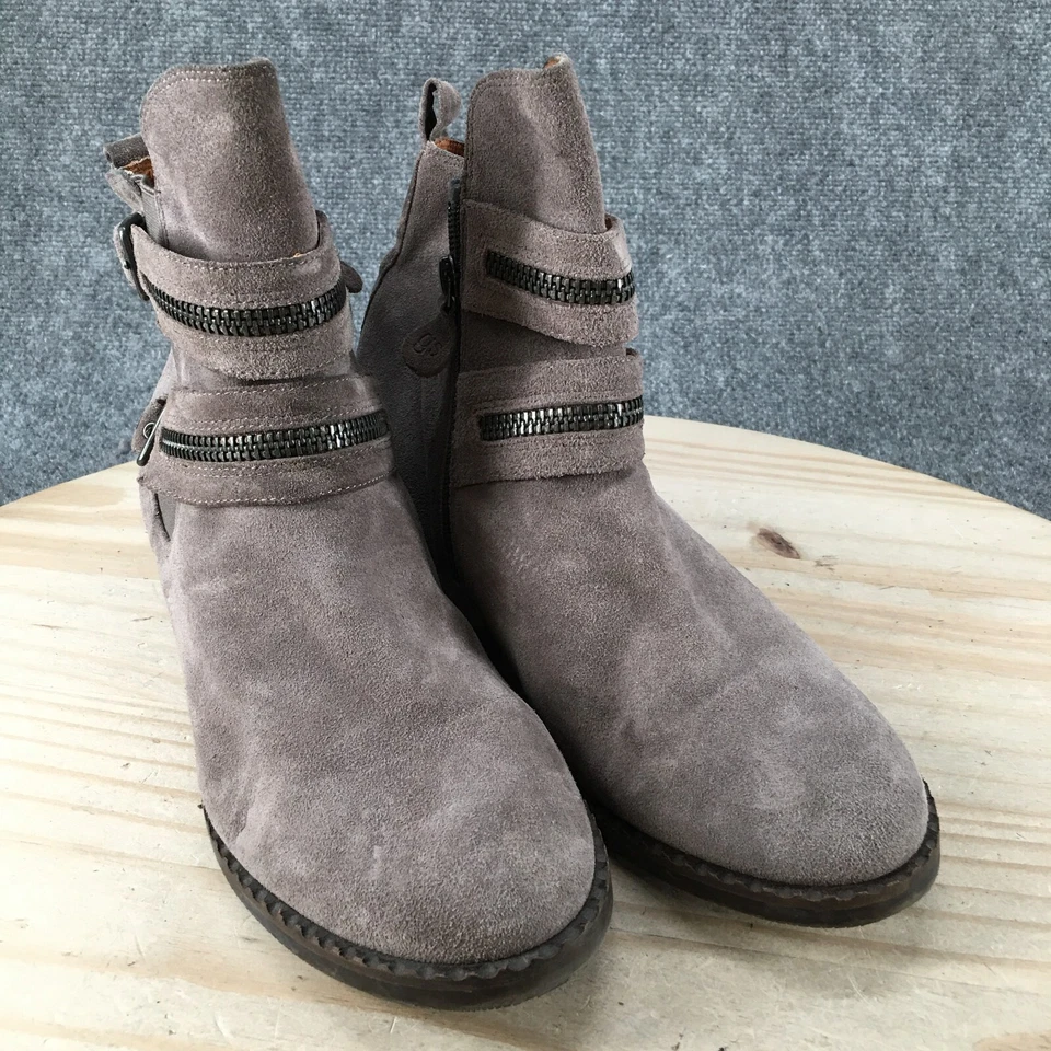 Botas Gentle Souls para mujer 10 M Barberton botines con hebilla al tobillo gris gamuza cremallera Foto 3 de 4