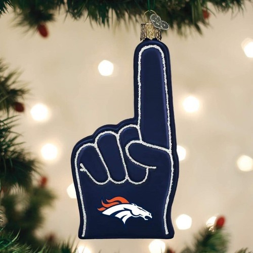 Old World Christmas Denver Broncos Foam Finger Ornament For Christmas Tree eBay