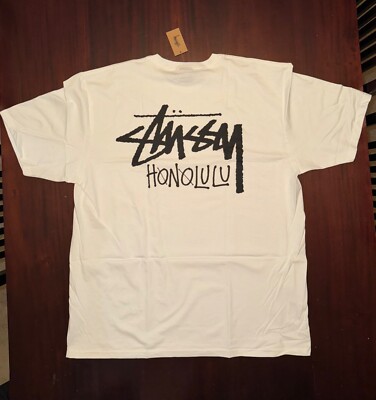 EXCLUSIVE Brand New Stussy Honolulu White T Shirt Size XL- ONE