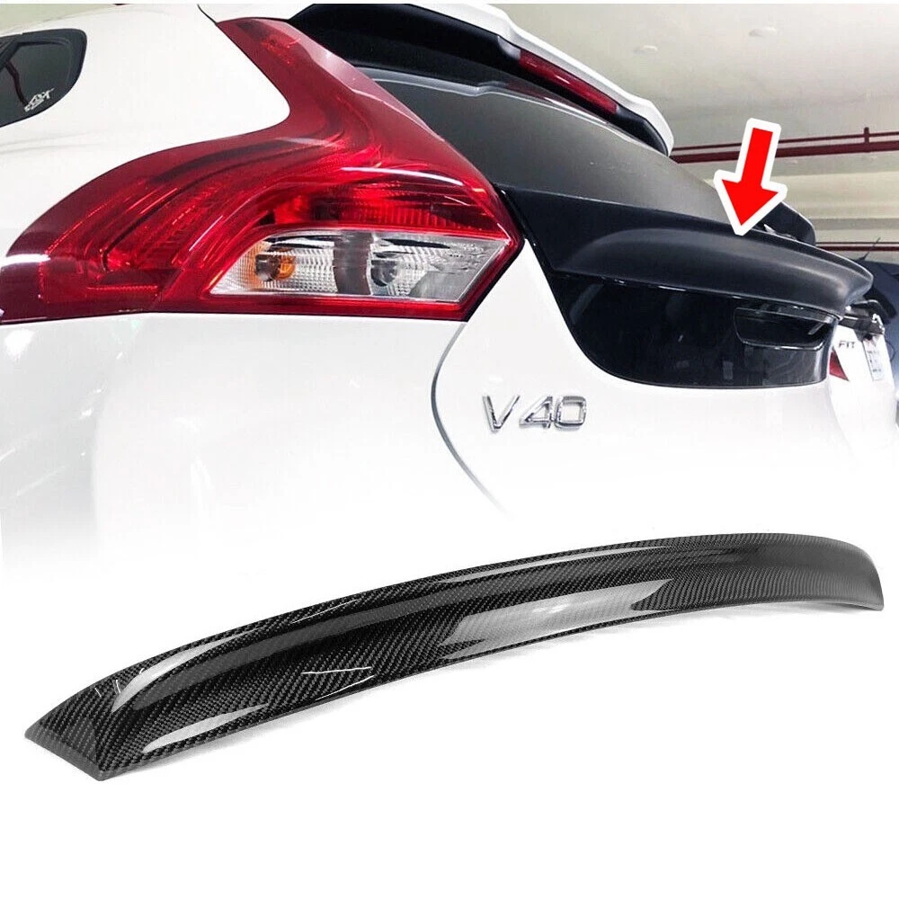 Carbon Fits For Volvo V40 5DR Hatchback Rear Middle Trunk Spoiler