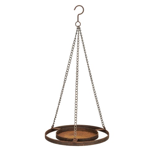 30cm Hanging Round Bird Food Feeder/Feeding Rust Home Garden Outdoor/Yard Decor - Picture 2 of 2