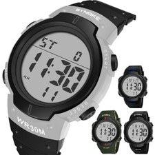 Men's Digital Sport Watches Multifunctional LED Backlight Easy Read Wirst Watch