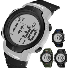 Men's Digital Sport Watches Multifunctional LED Backlight Easy Read Wirst Watch