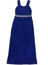 Girls Blue Sequin Star Embellished Waist Formal Party Flower Girl Dress