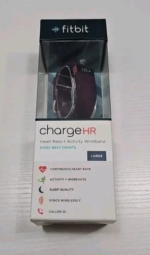 Fitbit Charge HR Plum Large Wireless Activity Tracker Open Box-image