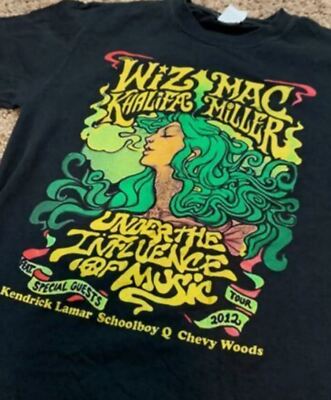 Mac Miller Wiz Khalifa Tour Black T Shirt Size S-5XL