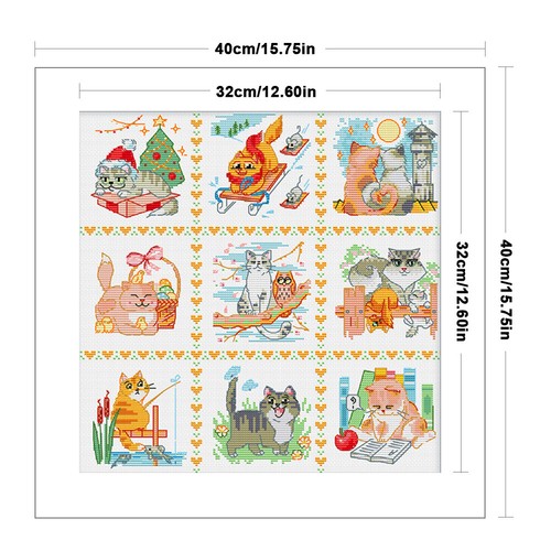 Partial Embroidery Egyptian Cotton Thread 14CT Animals Cross Stitch Kit Artwork - Picture 3 of 8