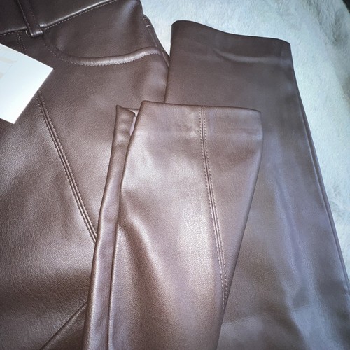 Pantalón Zara PVC Imitación Cuero XL Marrón - Imagen 4 de 4