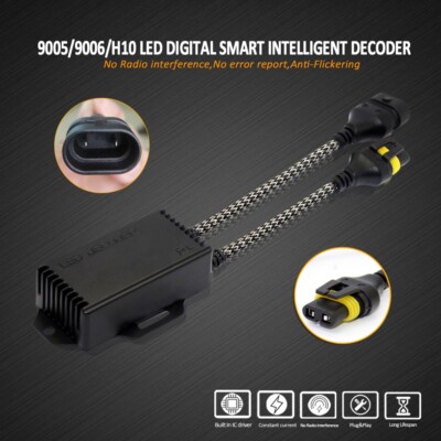2X 9005/9006 LED Headlight Anti Flicker Resistor Canceller Canbus Error Decoder