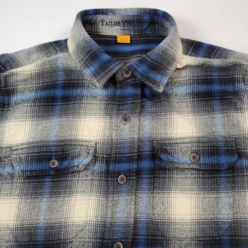 Chaqueta Camisa Taylor Vintage Para Hombre Pequeña Azul Franela a Cuadros Gruesa S - Imagen 3 de 13