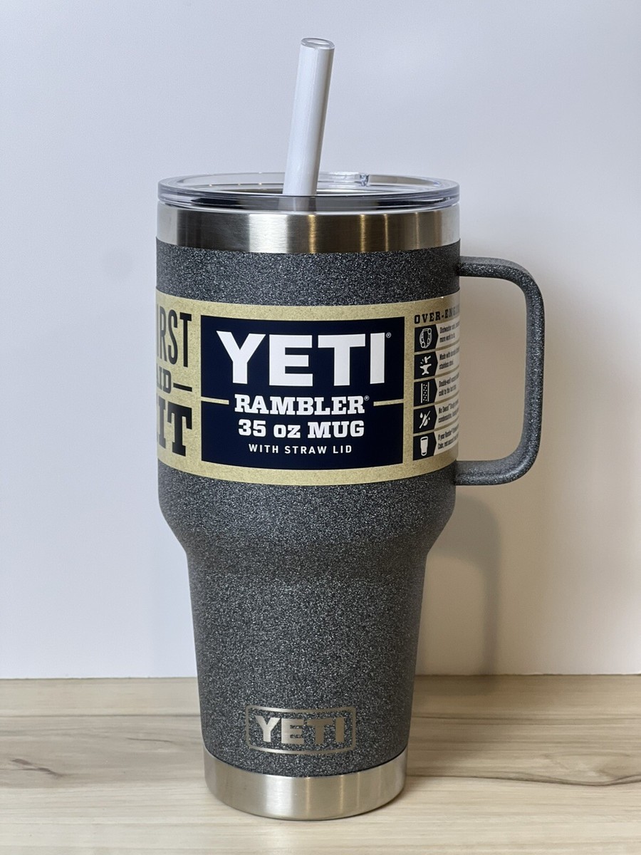 YETI Rambler 35 oz Mug with Straw Lid BLACK STONE Textured YETI Rambler 35 oz Mug with Straw Lid BLACK STONE Textured