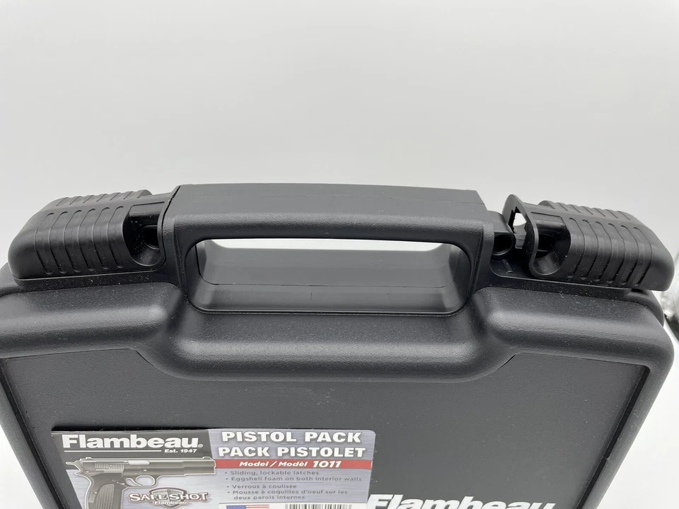 NEW Flambeau Safe Shot Pistol Case 10in Black Stackable Lockable, Eggshell Foam - Image 4 of 4