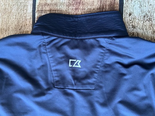 CUTTER & BUCK CB DRYTEC 1/4 ZIP WVU WEST VIRGINIA BLUE MENS MEDIUM EXCELLENT - Picture 8 of 8