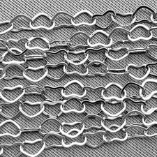 Platinum Plated Brass 5x3.5mm Tiny Heart Soldered Jewelry Chain Q3 Feet per Pkg