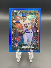 2024 Topps Holiday - Blue Metallic Glitter #H125 Dansby Swanson