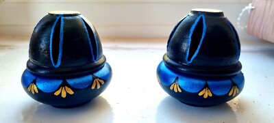 Atemberaubende Terrakotta Öllampe/ irdener Ton Diyas/ 2er Set/ Indische Lampen/Diwali
