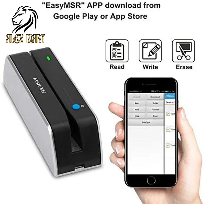 Bluetooth VIP Card Swiper Reader Writer Encoder Hico 3 Tracks USB and Bluetooth - Image 2 of 4
