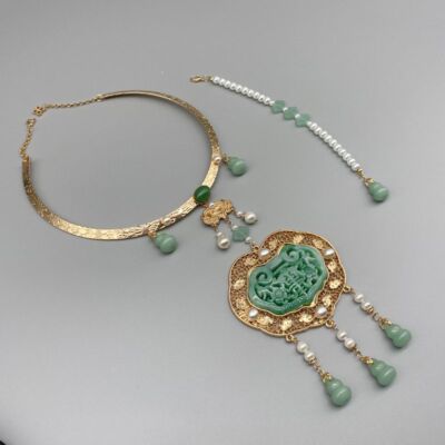 Necklace Christmas Gift Vintage Chinese Ming Dynasty Hanfu Pendant Torque