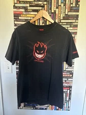 Vintage Spitfire Big Head Flame T-Shirt - Skateboarding y2k Size Medium
