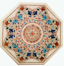 Centrotavolino da caffè in marmo 2'x2' intarsiato mosaico lapislazzuli blu antico mf