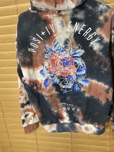 Chemistry Skeleton Hoodie Tie-Dye Positive Energy The Time Is Now Large - Picture 6 of 15