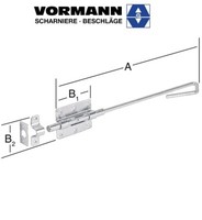 Vormann Stahl Bolzenstangenriegel LäNge 400 Mm Breite 100 Mm Bolzen-D. 16 Mm