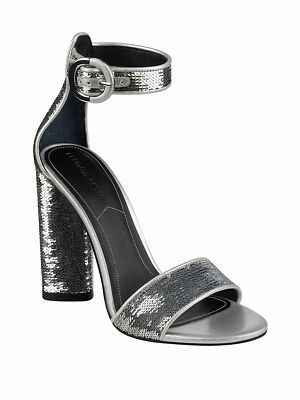 Kendall Kylie Giselle Sparkle High Heel Sandals, Silver, Size M msrp  $130