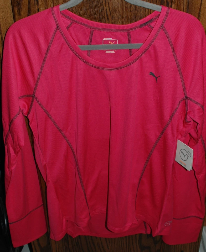 NWT PUMA Fuchsia Long Sleeve Tech Active Top - Image 2 of 4