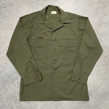 VTG US Army OG-507 Durable Press Utility Shirt 15.5x33 Medium 80s Military
