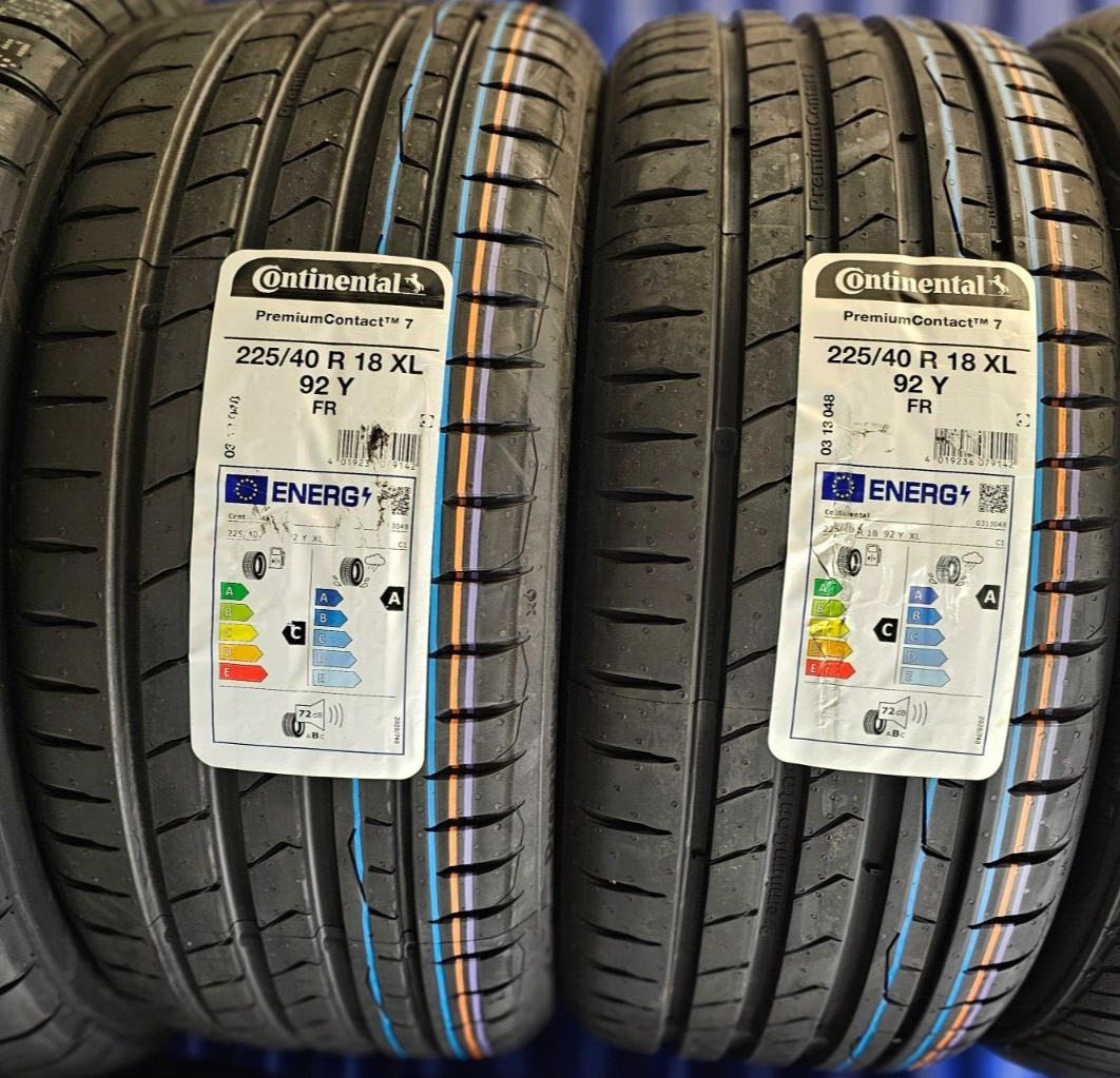 2X NEW CONTINENTAL PREMIUM CONTACT 7 225/40 ZR18 XL 92Y 225 40 18