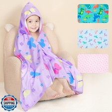 Basumee Toddler Bath Towels with Hood for 0  6 Years 55" x 28" Soft Absorbent