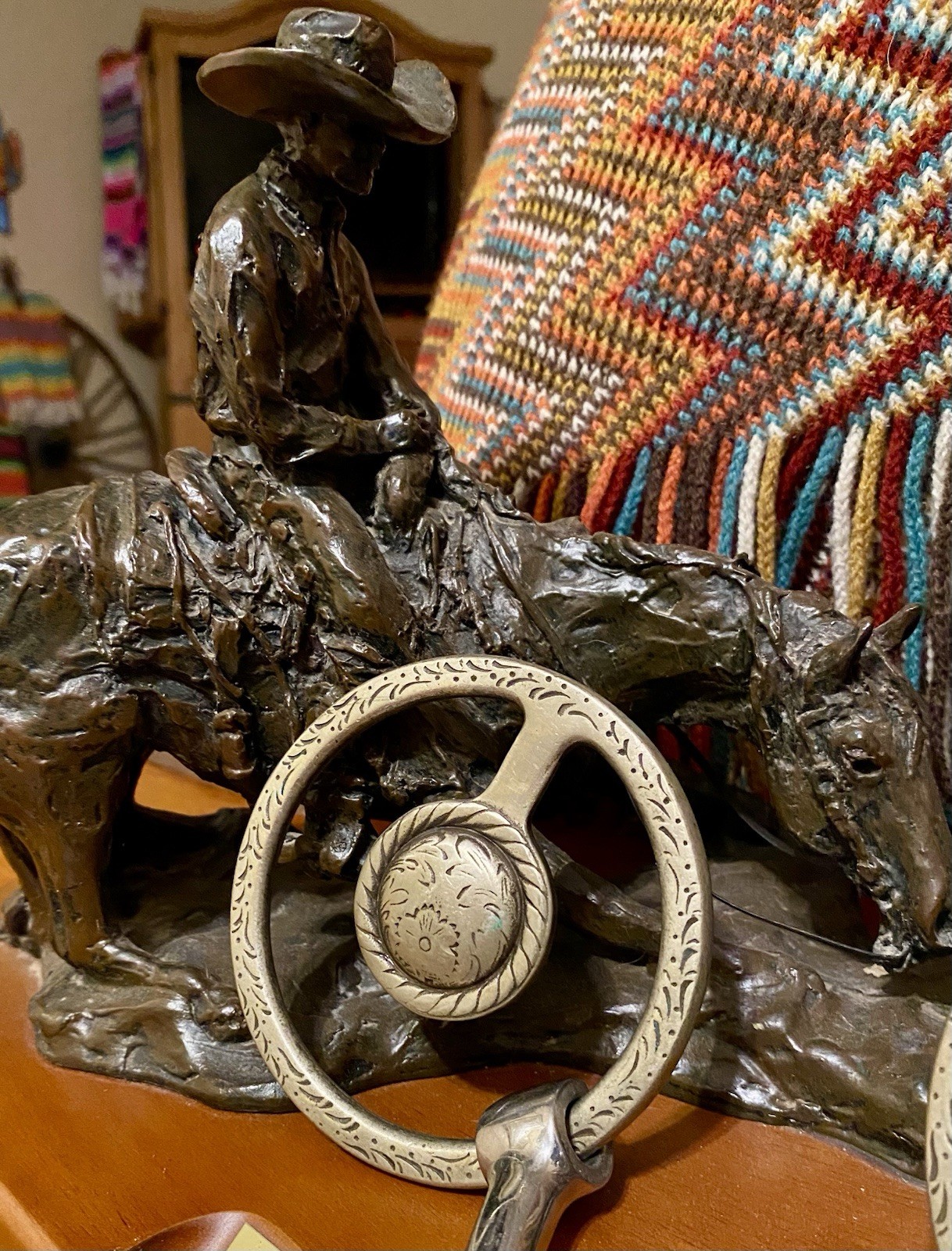 Mecate Western Snaffle Bridle Silver Tooled Big Bend Saddlery Texas Cowboy Tack